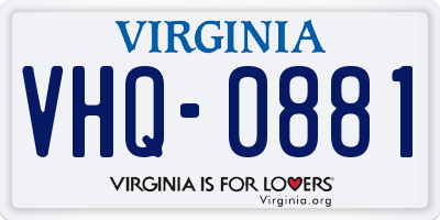 VA license plate VHQ0881