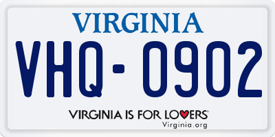 VA license plate VHQ0902