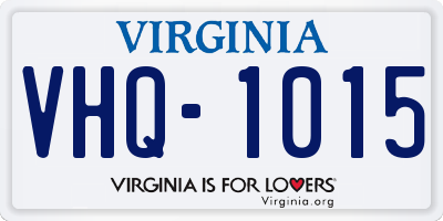 VA license plate VHQ1015