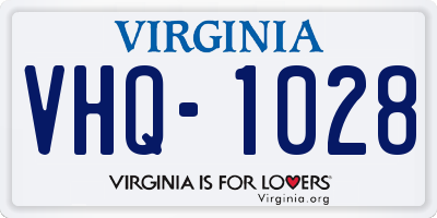 VA license plate VHQ1028