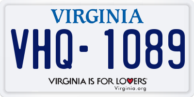VA license plate VHQ1089