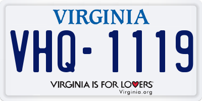 VA license plate VHQ1119