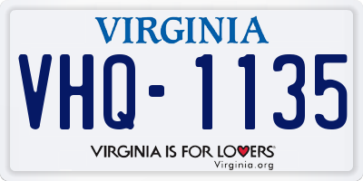 VA license plate VHQ1135