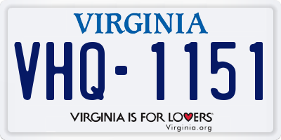 VA license plate VHQ1151