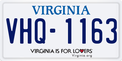 VA license plate VHQ1163