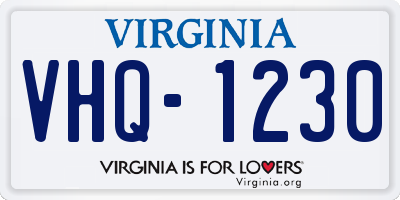 VA license plate VHQ1230