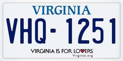 VA license plate VHQ1251