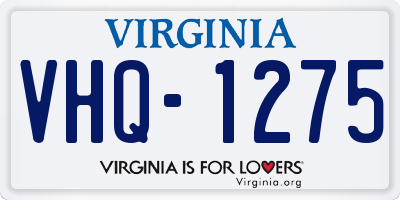 VA license plate VHQ1275