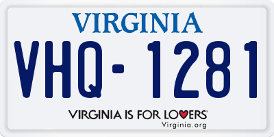 VA license plate VHQ1281