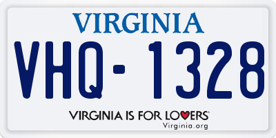 VA license plate VHQ1328