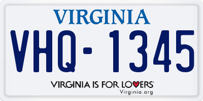 VA license plate VHQ1345