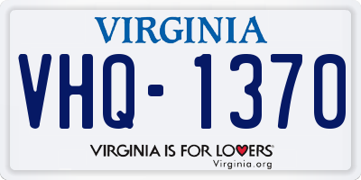 VA license plate VHQ1370