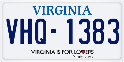 VA license plate VHQ1383