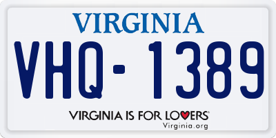VA license plate VHQ1389