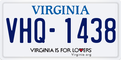 VA license plate VHQ1438
