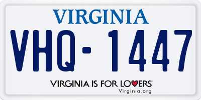 VA license plate VHQ1447