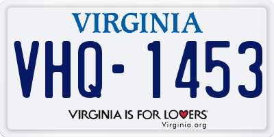 VA license plate VHQ1453