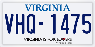 VA license plate VHQ1475