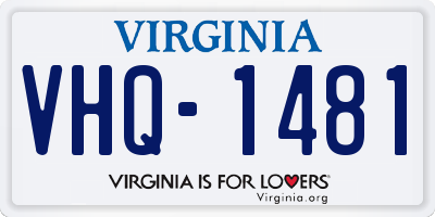 VA license plate VHQ1481