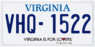 VA license plate VHQ1522