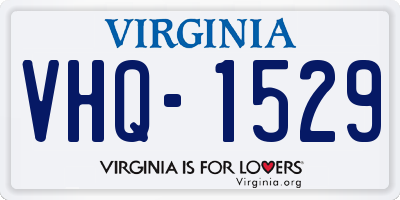 VA license plate VHQ1529