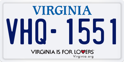 VA license plate VHQ1551