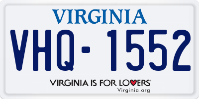 VA license plate VHQ1552
