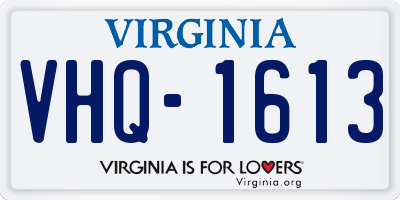 VA license plate VHQ1613