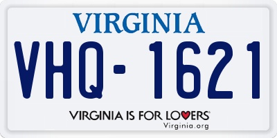 VA license plate VHQ1621