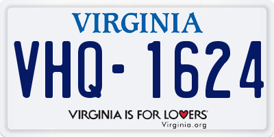 VA license plate VHQ1624