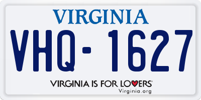 VA license plate VHQ1627
