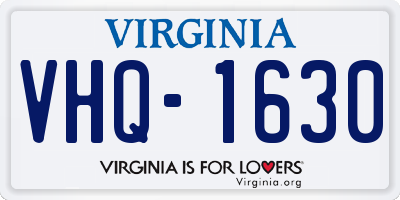VA license plate VHQ1630