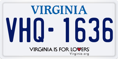VA license plate VHQ1636