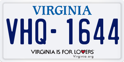 VA license plate VHQ1644
