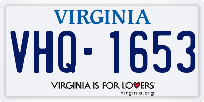 VA license plate VHQ1653