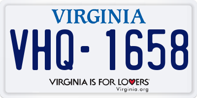VA license plate VHQ1658