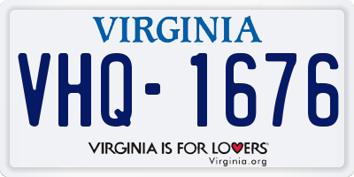 VA license plate VHQ1676