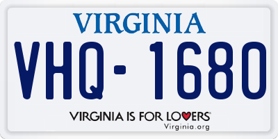VA license plate VHQ1680
