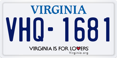 VA license plate VHQ1681