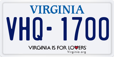 VA license plate VHQ1700