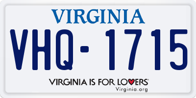 VA license plate VHQ1715