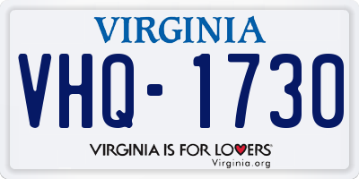 VA license plate VHQ1730