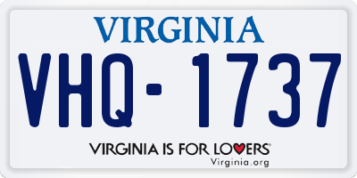 VA license plate VHQ1737