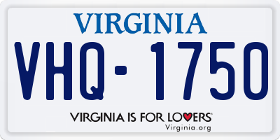 VA license plate VHQ1750
