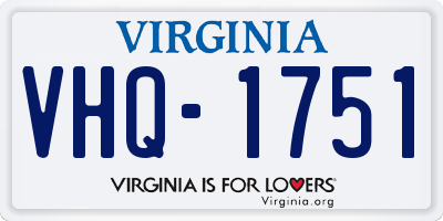 VA license plate VHQ1751