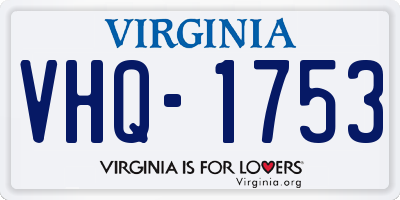 VA license plate VHQ1753