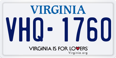 VA license plate VHQ1760