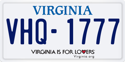 VA license plate VHQ1777