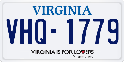 VA license plate VHQ1779