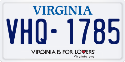 VA license plate VHQ1785